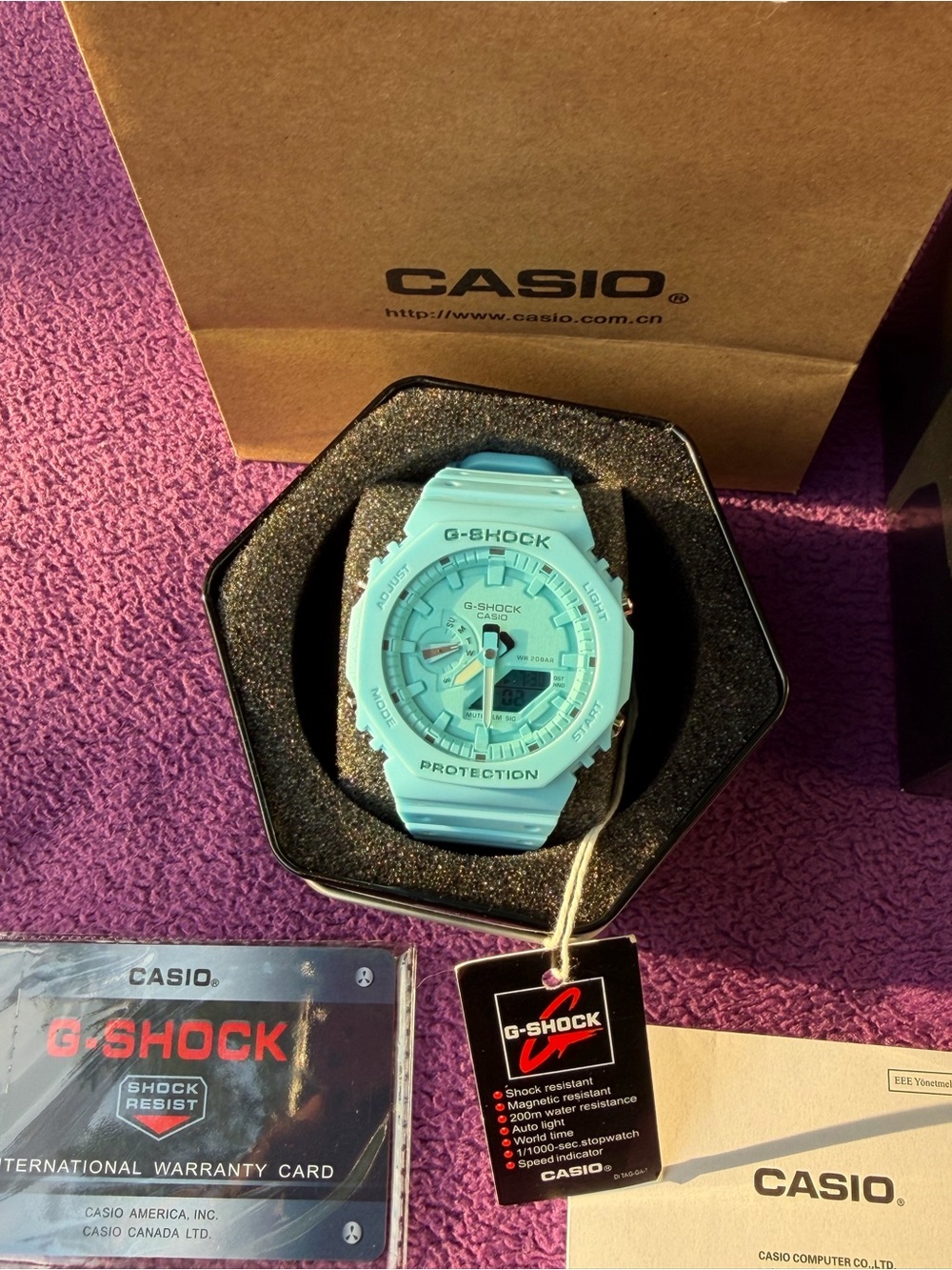Casio G-Shock Men's Watch in Light Turquoise